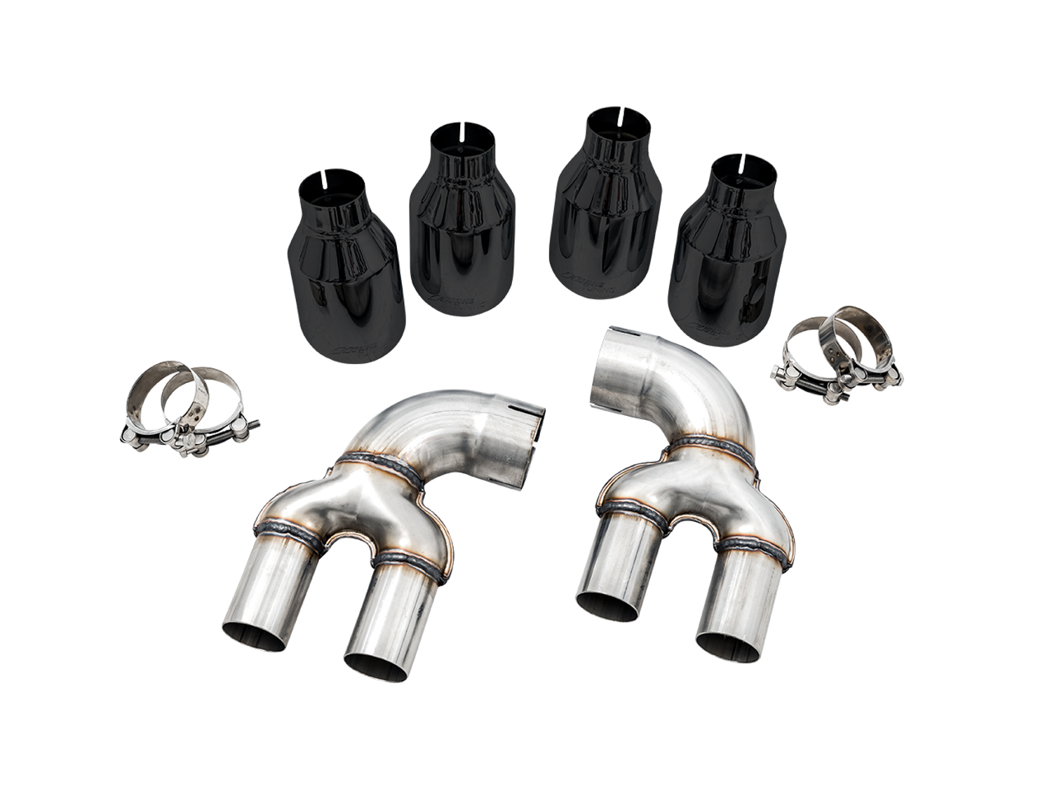 AWE OE-to-Quad Tip Conversion Kit for G2X M340i / M440i - Diamond Black Tips 3810-43020