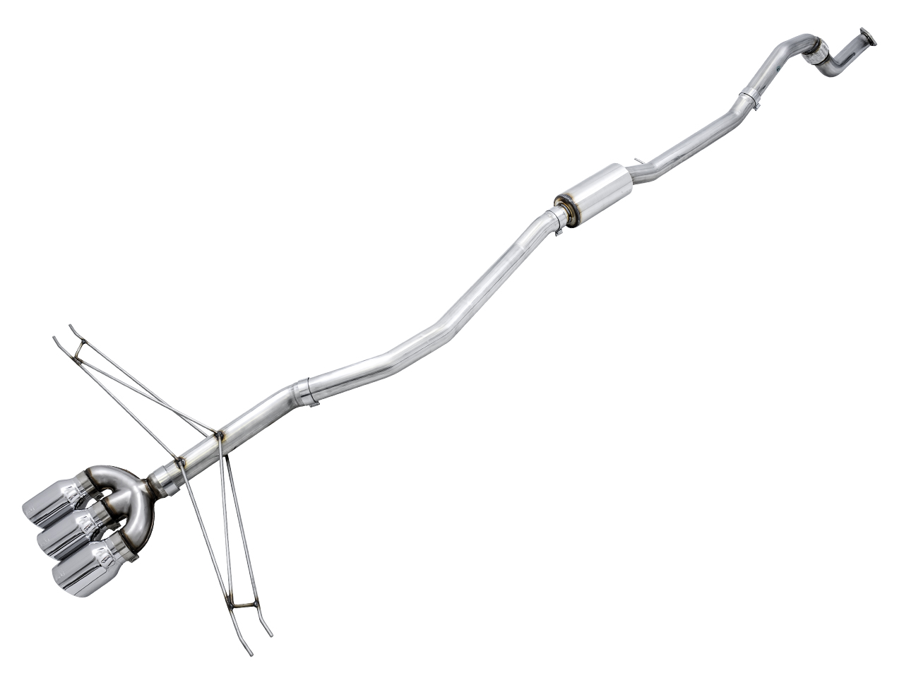 AWE Track Edition Exhaust for 10th Gen Civic Si Coupe / Sedan (includes Front Pipe) - Triple Chrome Silver Tips 3020-52008