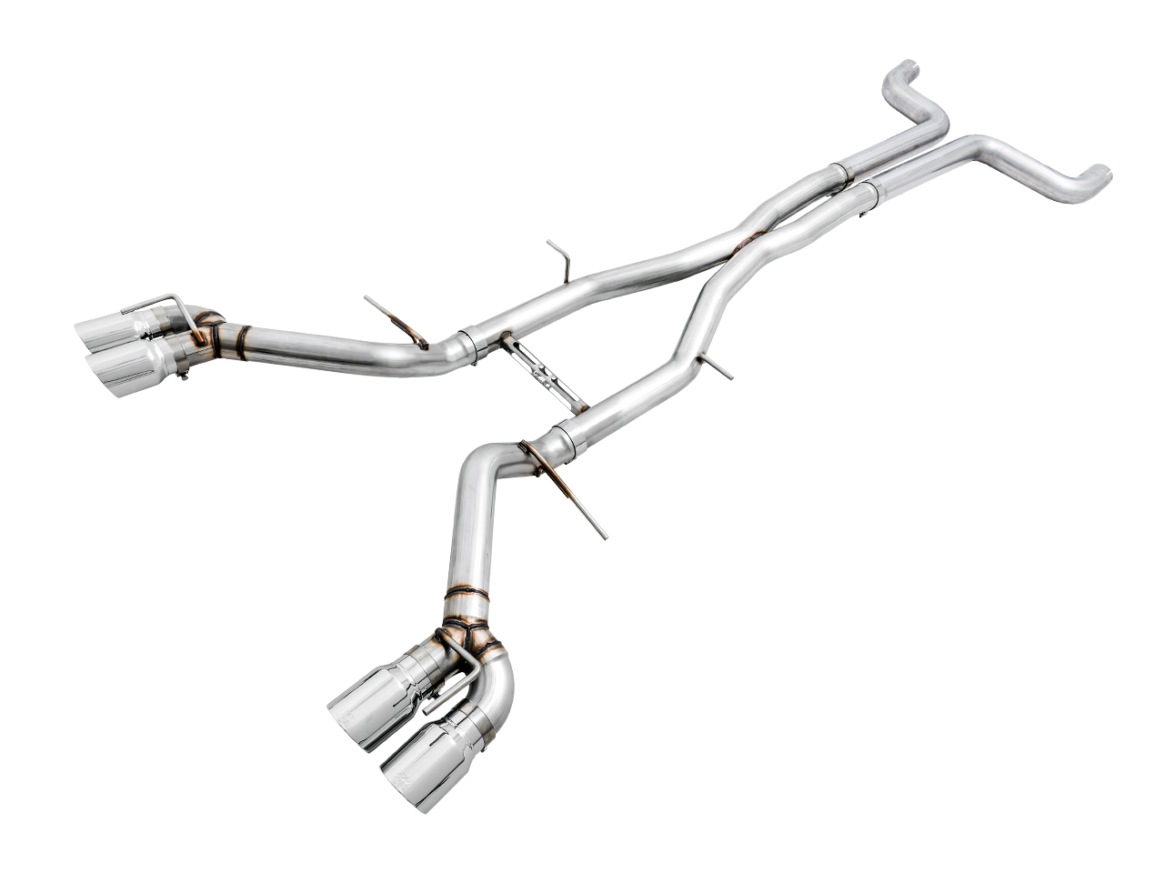 AWE Track Edition Cat-back Exhaust for Gen6 Camaro SS / ZL1/ LT1 - Non-Resonated - Chrome Silver Tips (Quad Outlet) 3020-42066