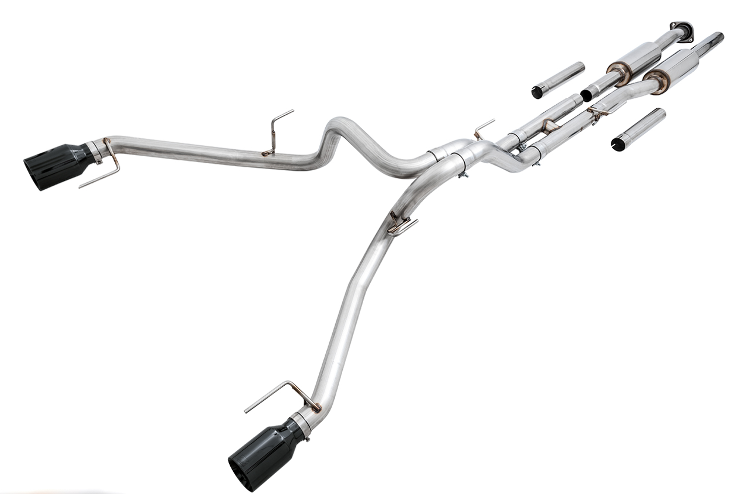 AWE 0FG Exhaust for Gen 2 Ford Raptor (Resonated Performance Cat-back) - Diamond Black 5" Tips 3015-33106